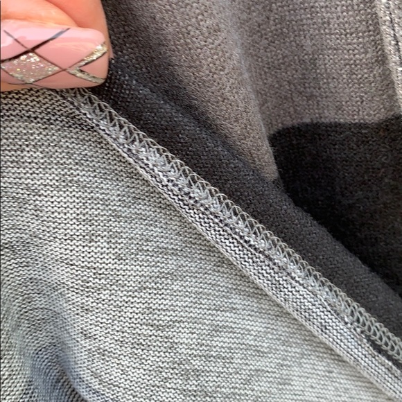 ❌DONATED❌Charcoal Gray Black Stripe Lace Up V-neck Top - Picture 6 of 9